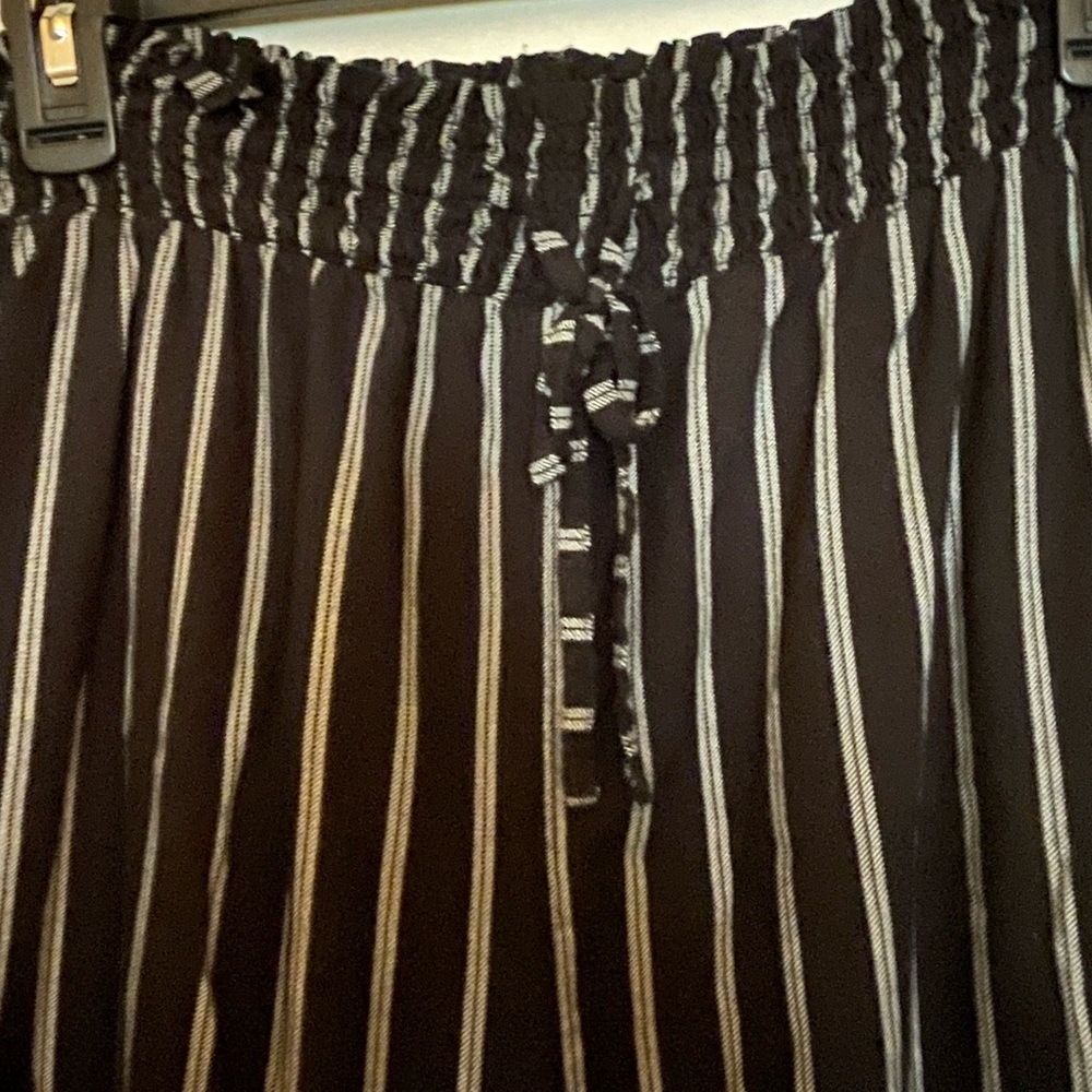 Wide leg pinstripe pants
